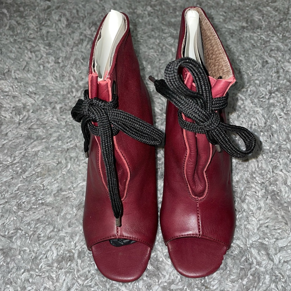 BRAND NEW Top Shop booties. Red faux leather.